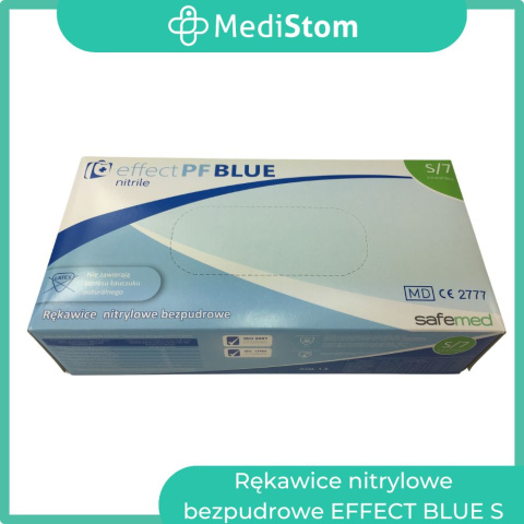 Rękawice nitrylowe bezpudrowe EFFECT BLUE rozmiar S Rękawice nitrylowe bezpudrowe EFFECT BLUE rozmiar S