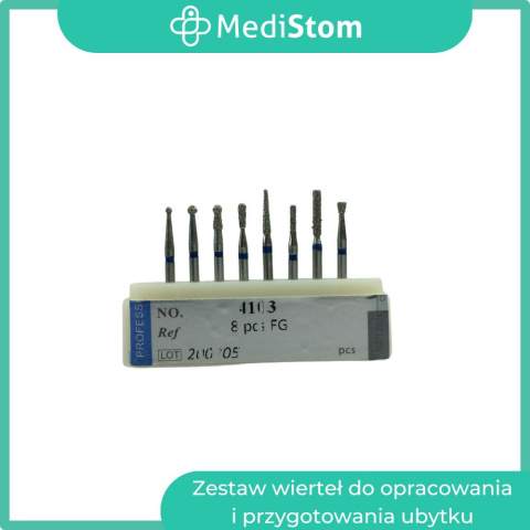 Zestaw wierteł diamentowych do opracowania ubytku Zestaw wierteł diamentowych do opracowania ubytku