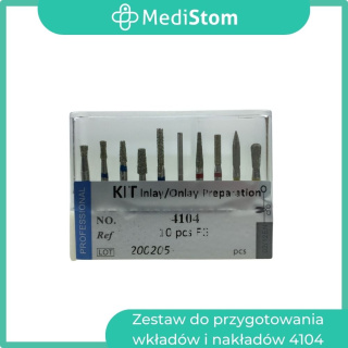 Zestaw wierteł diamentowych do przygotowania inlay/onlay