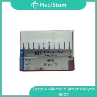 Zestaw wierteł diamentowych do przygotowania zębów dziecięcych