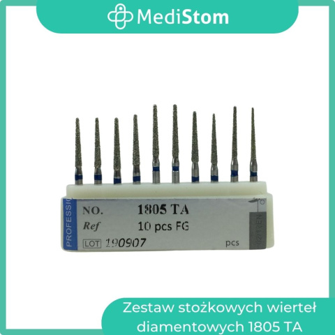Zestaw wierteł diamentowych na turbinę (stożek) 1805TA Zestaw wierteł diamentowych na turbinę (stożek) 1805TA