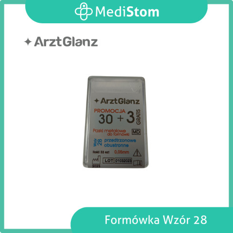 Paski do formówek tłoczone Arzt Glanz przedtrzonowe obustronne wzór 28 Paski do formówek tłoczone Arzt Glanz przedtrzonowe obustronne wzór 28