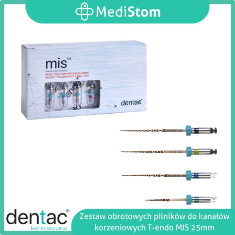 Zestaw obrotowych pilników do kanałów T-endo MIS, długość 25mm, cz.II Zestaw obrotowych pilników do kanałów T-endo MIS, długość 25mm, cz.II